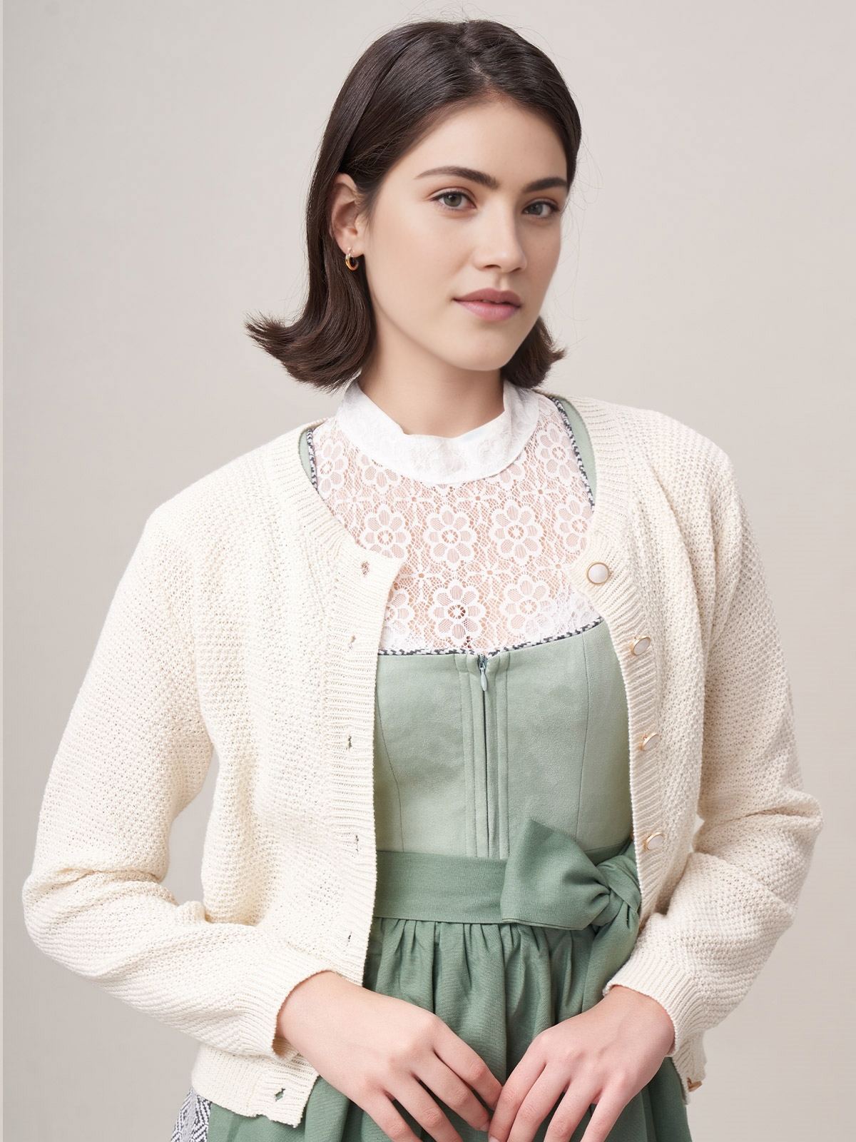Dirndl mit Reißverschluss in Weiß