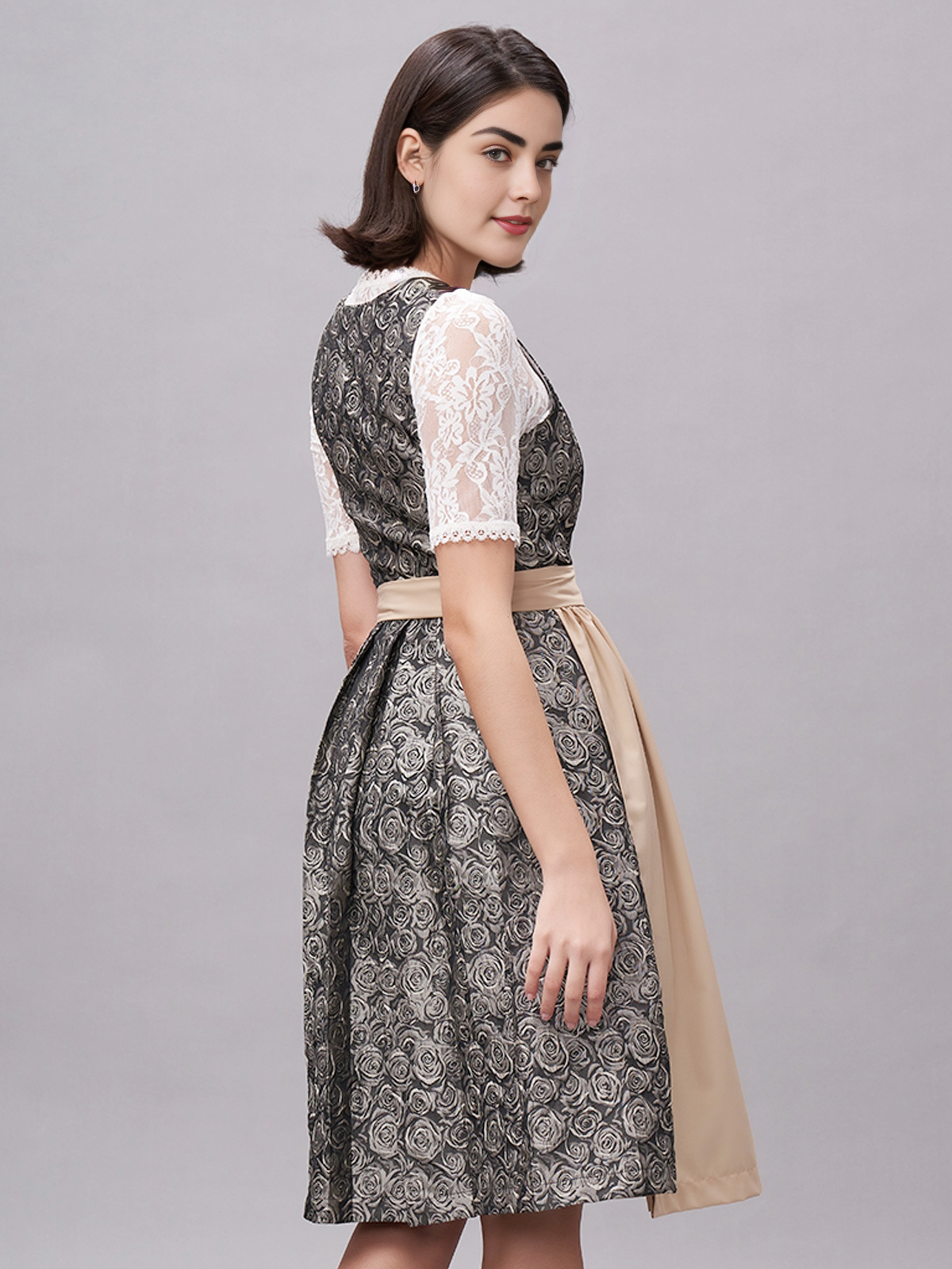 Elegantes langes Dirndl in Gelb