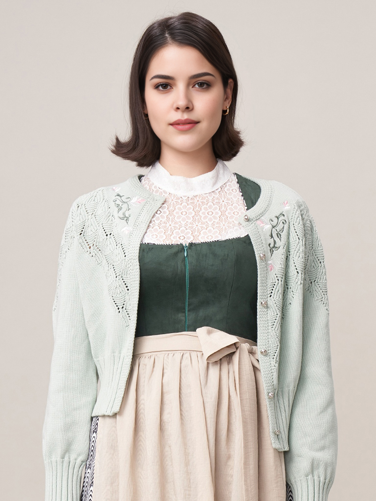 Dirndlbluse langarm schwarz