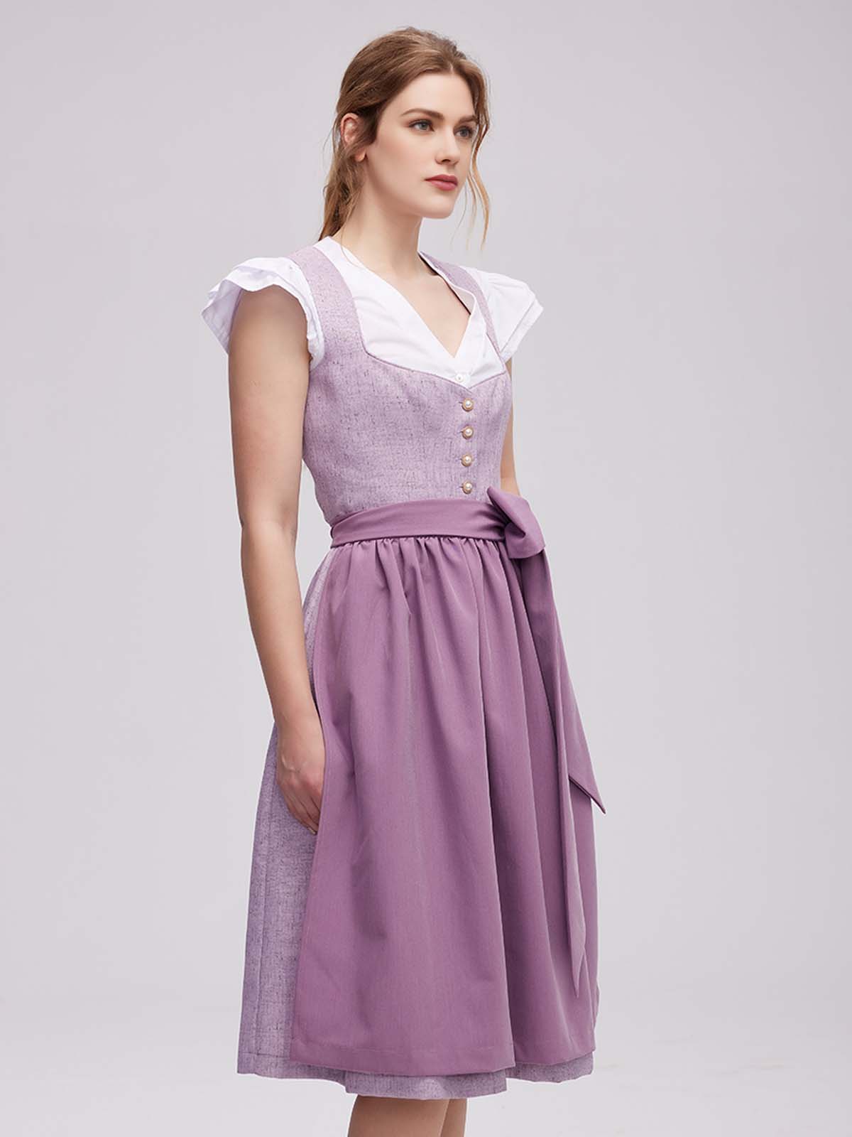 Langarm Bluse Dirndl in Lila