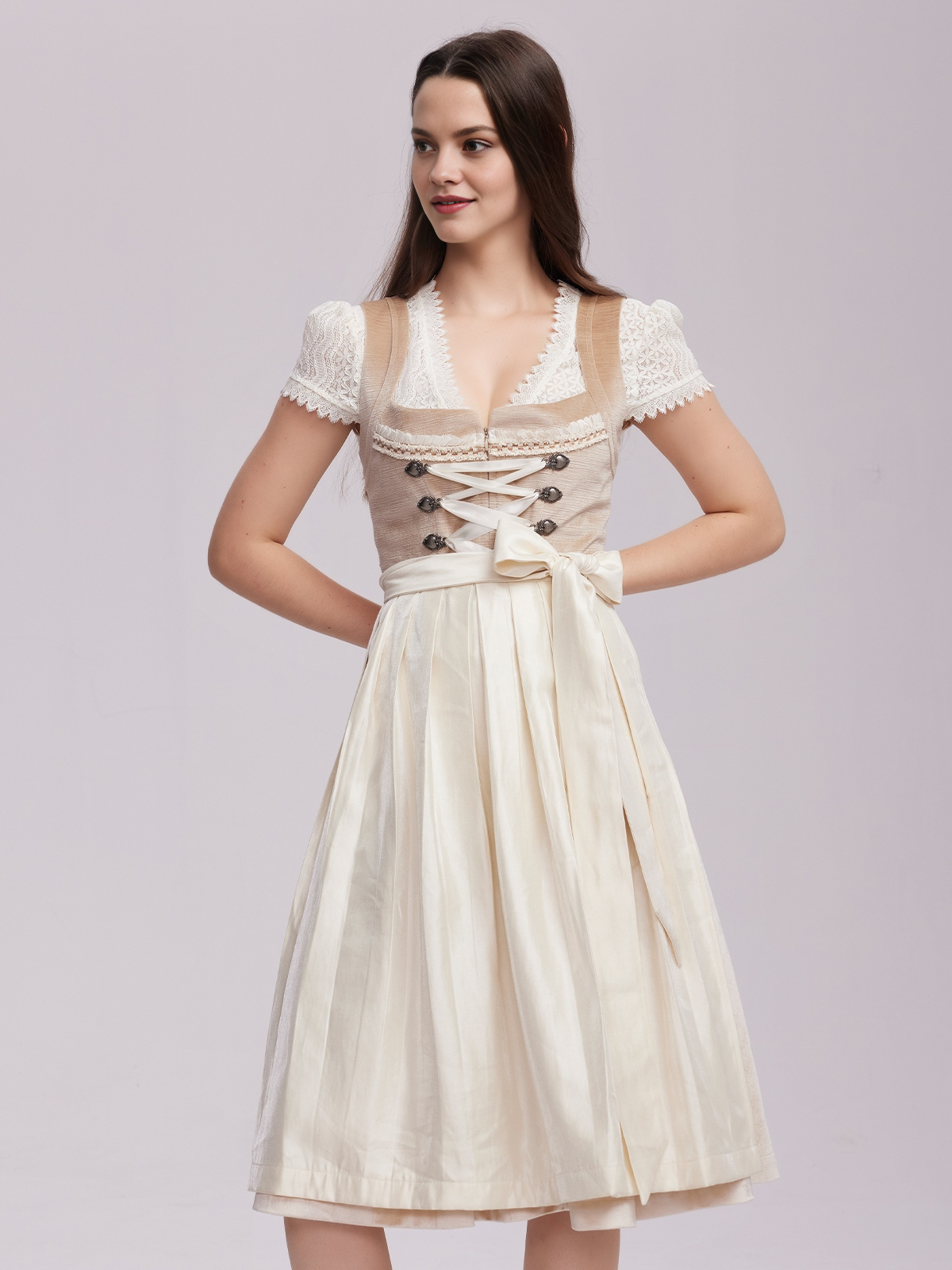 Dirndl Rauchblau in eleganter Ausführung